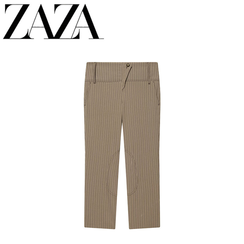 Zaza Self-Made European and American Style Wholesale Women's Fashion Versatile Stylish Striped Capri Casual Pants 3152408 Zaza Self-Made European and American Style Wholesale Women's Fashion Versatile Stylish Striped Capri Casual Pants 3152408