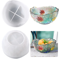 Crystal resin DIY mold round bottom irregular fruit plate silicone mold fruit candy storage bowl resin mold