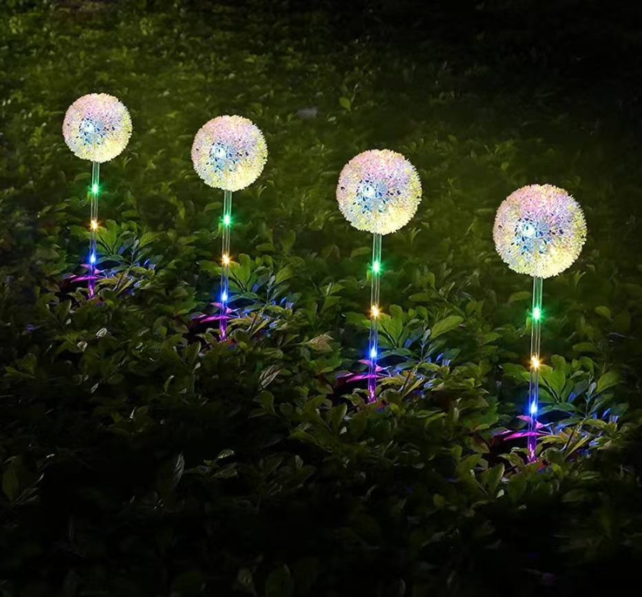 Decoración de la atmósfera de vacaciones girasoles, césped al aire libre, césped de trigo, jardín, lámpara de flores, estilo de enchufe