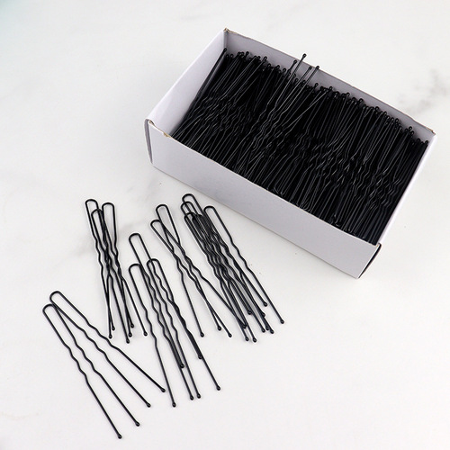 Korean-style U-shaped hair clip, straight hairpin, small black clip, bun hair pin, black hair clip, bridal headdress