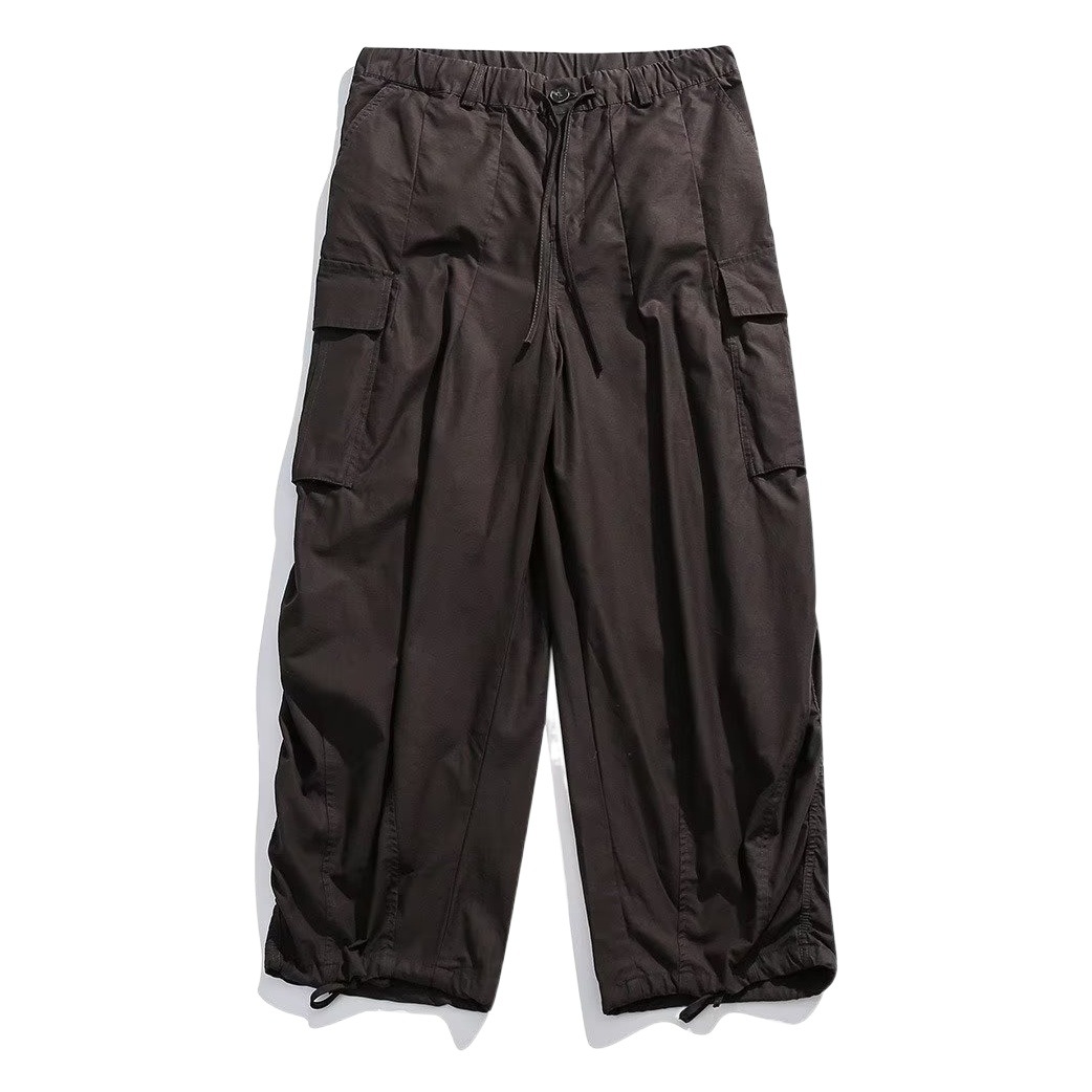 Estilo japonés americano al aire libre deportes delgados monopatín de pierna ancha los hombres y las mujeres con cordón ajustable suelta pantalones fregona