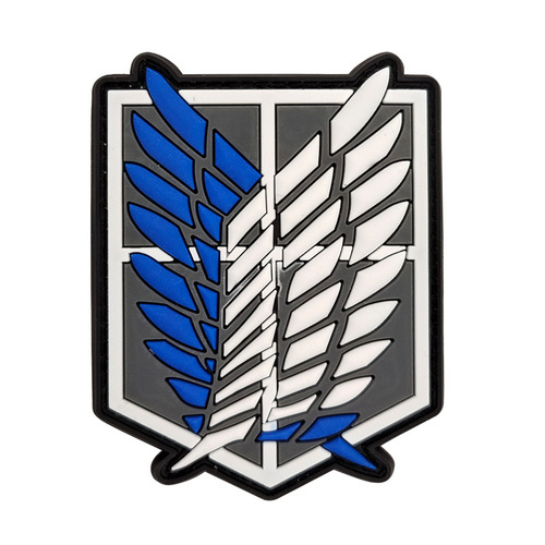 Wings of Liberty 3D PVC Rubber Velcro Badge Japanese Anime Attack on Titan Armband Survey Corps