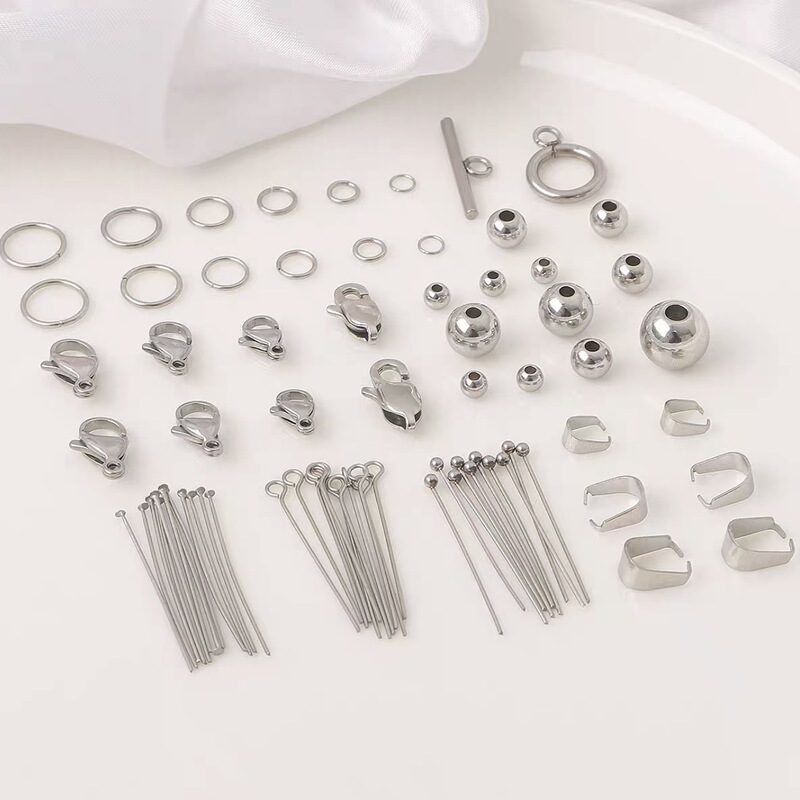 Titanium Steel Stainless Steel Handmade Color-Preserving Lobster Clasp Open Circle Ball Needle Bead Needle Nine-Character Needle Handmade Accessories