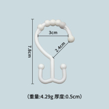 跨境塑胶双耳山字钩浴帘挂钩浴室塑料五铢葫芦扣滚珠挂环吊环