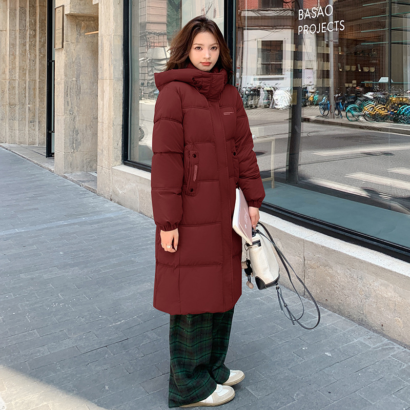 2025 ropa de algodón de pluma para mujeres de invierno nueva ropa de algodón de rodilla larga para mujeres estudiantes sueltos chaqueta de algodón gruesa