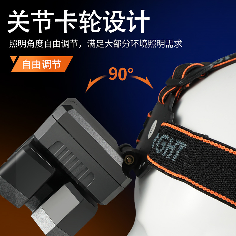 Transfronterizos mini faro de luz fuerte portátil faro de emergencia lámpara magnética USB carga lámpara de trabajo linterna montada en la cabeza