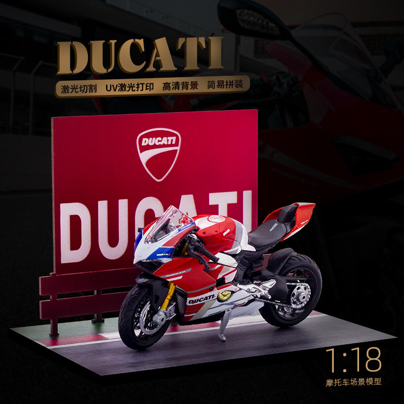 1:18 Kawasaki Motorcycle Scene Parking Lot Model, Simulated Ducati Motorcycle Ornament 1:12 Collection