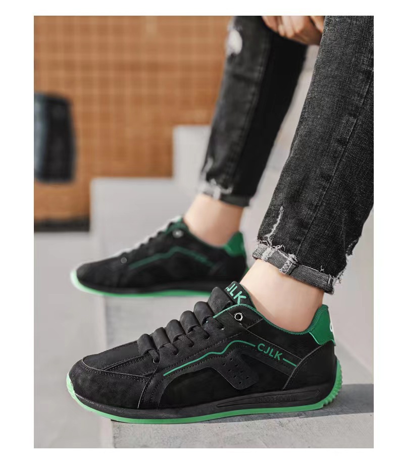 New Fashion Versatile Men's Shoes Low cut Lace up Multi color Sports Shoes Men's Thick Sole Running Shoes Comfortable Casual Shoes_voghion.com