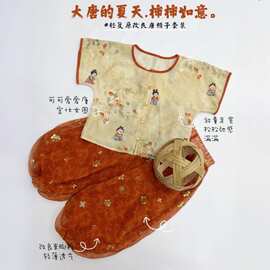 男女童同款唐褙子2026新款夏季宝宝可爱儿童汉服新中式国风裤子套
