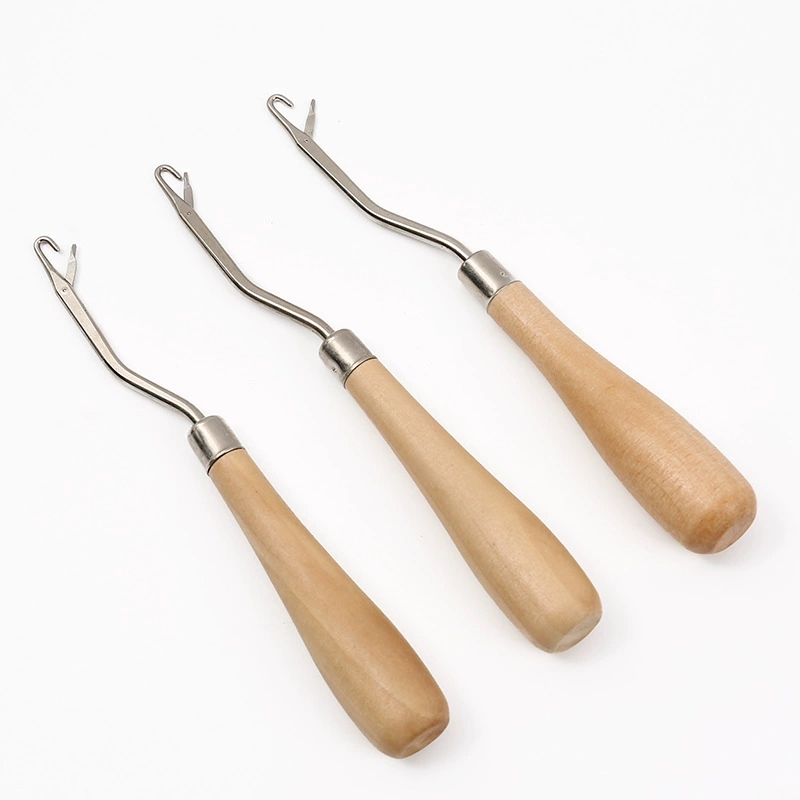 Деревянная ручка парик вязаный язык крючком Многофункциональный ковер для ремонта изогнутых крючков