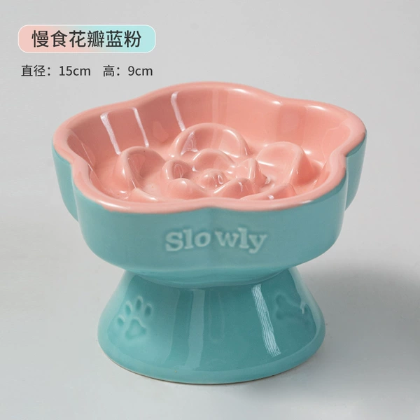Tall slanted mouth slow food bowl pink