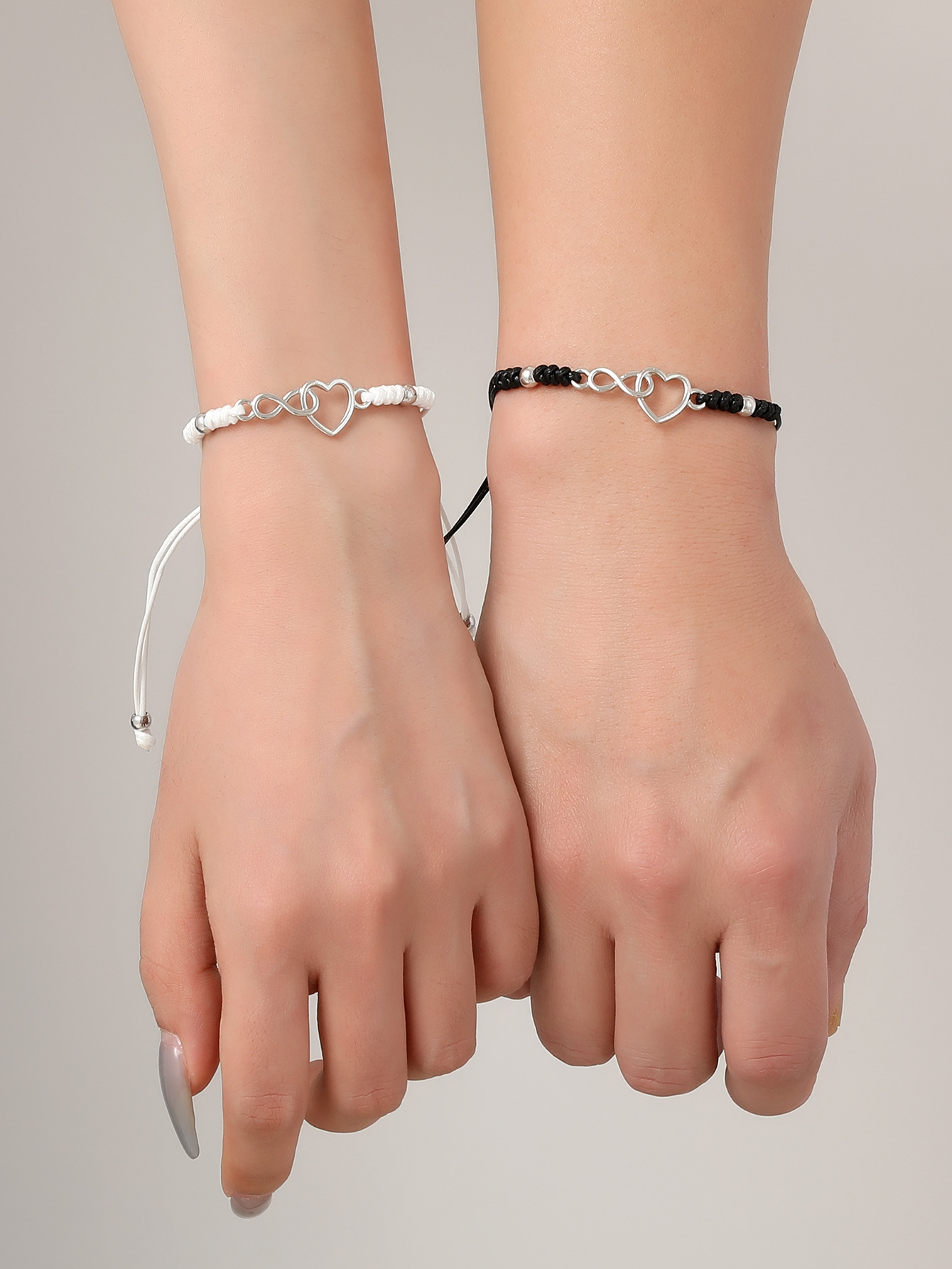10g Weight Bracelets Classification Sweet Simple Style Heart Shape 304 Stainless Steel Wax Line Wholesale Bracelets