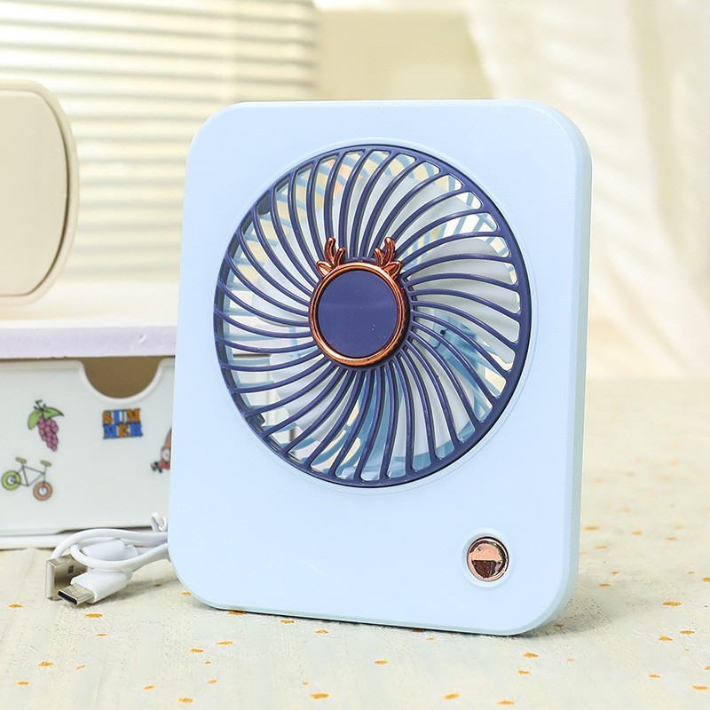 新型萌え犬かわいい扇風機USB充電三段角度調整デスクトップベッド家庭用手持ち扇風機|undefined