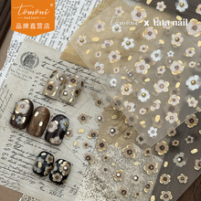 tomoni品牌tata合作款 晶钻美甲贴日系复古指甲贴复古花花TA388