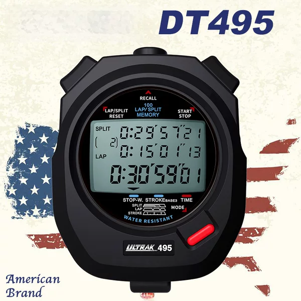 Electronic stopwatch DT495 Dingerzhi ULTRAK Osek 100 Channel 3 Row Display Timer Track and Field Training