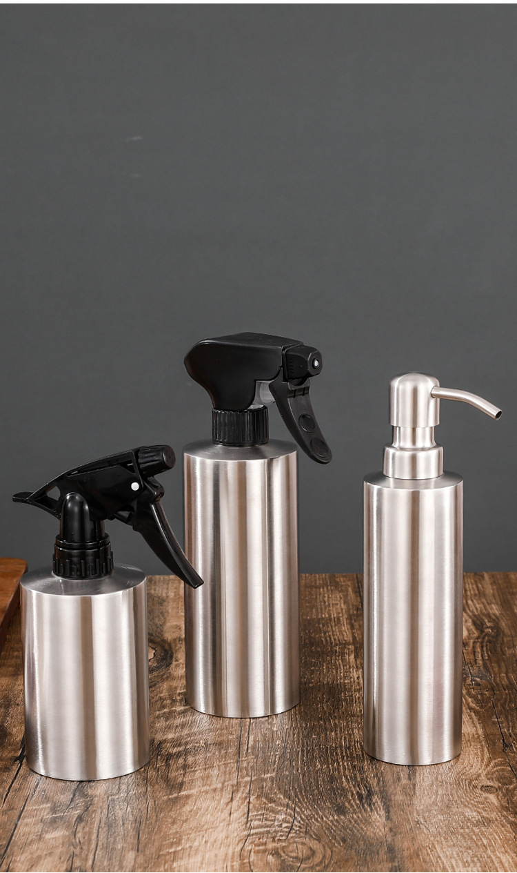 Grenzüberschreitende 304 Edelstahl-Sprühflasche, Desinfektions-Sprühflasche mit Druckknopf, Umfüllungs-Sprühflasche, Seifenspender mit Zerstäuber
