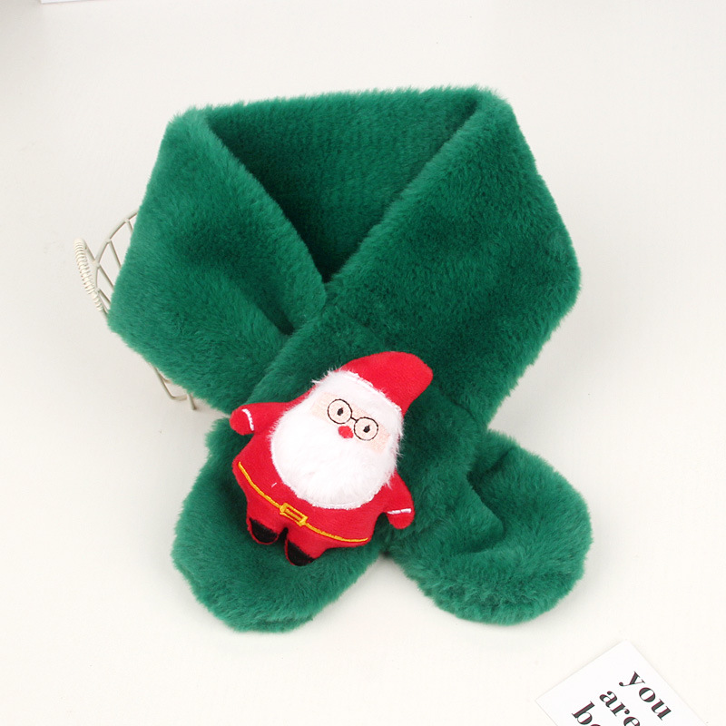 Bufanda infantil de felpa imitación piel de conejo cálida otoño invierno Navidad bebés y niños