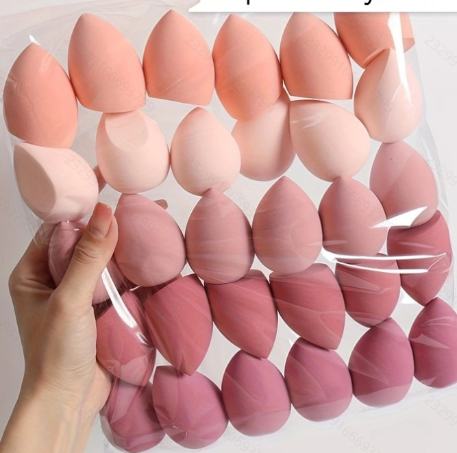 Conjunto de huevos de maquillaje transfronterizo super suave sin polvo de cosméticos almohadilla de aire polvo de doble uso esponja desechable