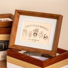 相框照片diy仿木质空框摆台6寸7寸8寸12加打印相册画框挂墙