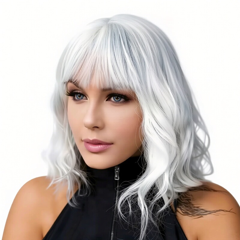 Ins-Style Wig for Cosplay, Medium-Length Wavy Hair, Influencer-Approved, Brightens Complexion and Looks Younger, Full Head Wig Ins-Style Wig for Cosplay, Medium-Length Wavy Hair, Influencer-Approved, Brightens Complexion and Looks Younger, Full Head Wig