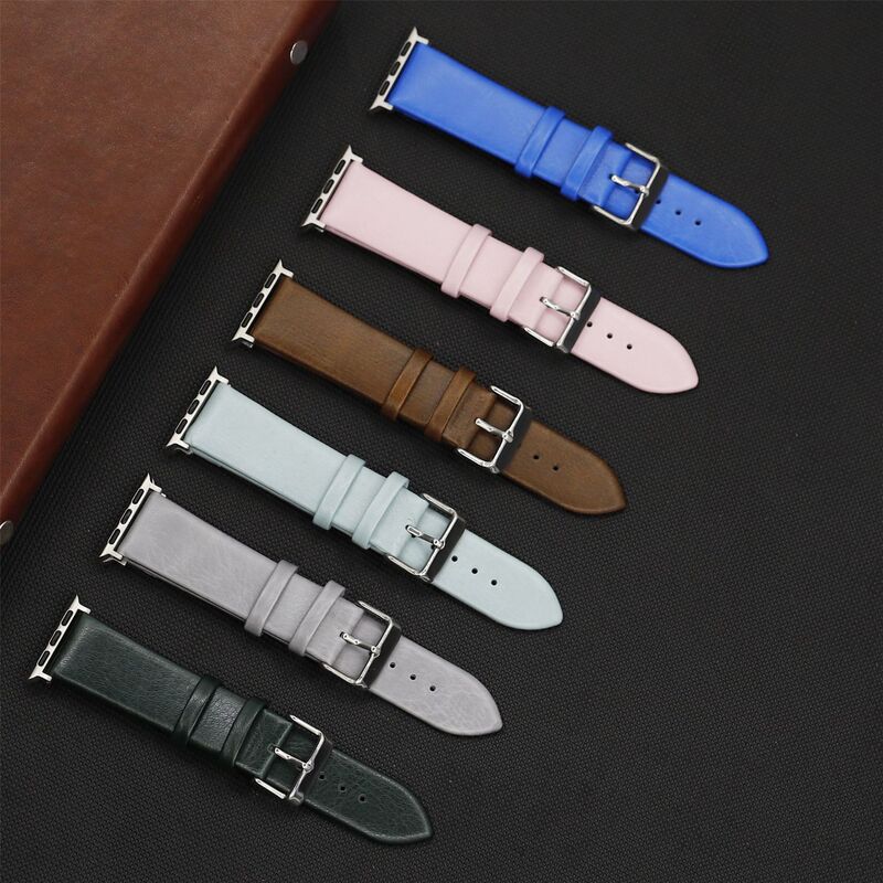 Leather pattern watch strap for apple watch apple 1234567 Six Seven generation SE waterproof single ring watch strap Leather pattern watch strap for apple watch apple 1234567 Six Seven generation SE waterproof single ring watch strap
