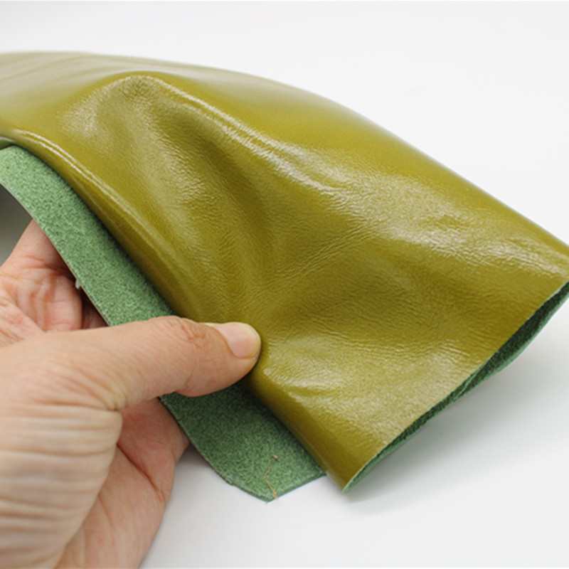 牛皮浅绿色油蜡皮亮光平纹沙发家具座椅床头皮料整张牛皮裁剪