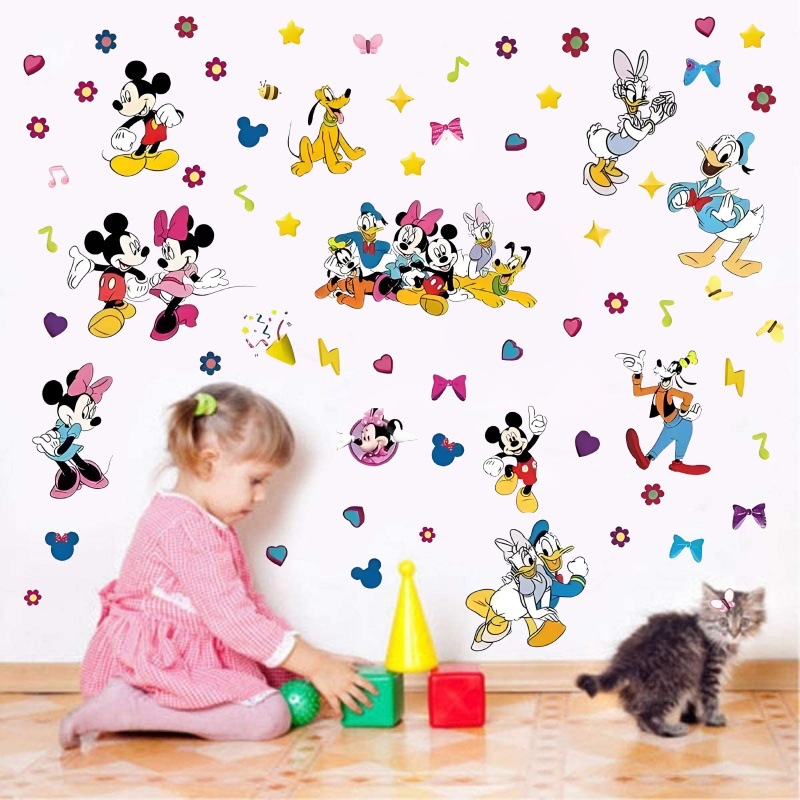 Cartoon self-adhesive children's waterproof sticker on wall