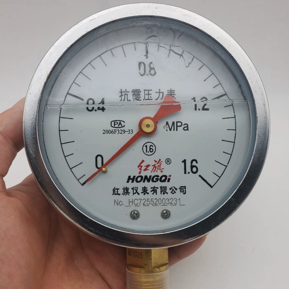Сейсмический манометр Hongqi YTN-100 Радиальная нержавеющая сталь 1,6 класса Сейсмическое силиконовое масло Завод Прямая продажа Специальное предложение
