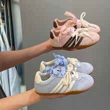 女童德训鞋2026夏季新款单网小女孩甜美蝴蝶结韩版时尚运动休闲鞋