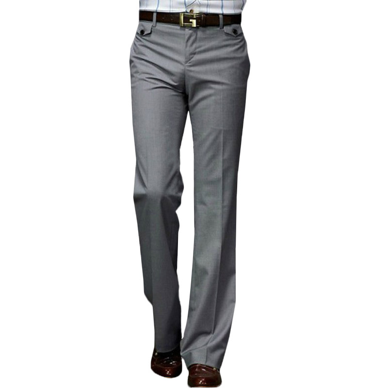 Drapeado micro pantalones acampanados pantalones de traje de hombre Pantalones rectos sueltos anchos Pantalones anchos de mediana edad de negocios estilo coreano sin planchar pantalones de traje de pierna grande image 6