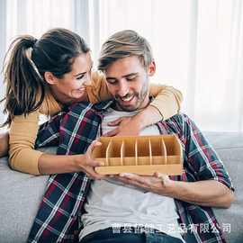 腰带收纳盒木质男士皮带领带展示盒木质多格分格整理收纳盒装饰盒