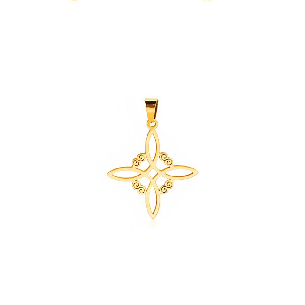 S-shaped, Witches Knot, Knot Pattern 1 Piece 304 Stainless Steel Titanium Steel S-shaped Witches Knot Knot Pendant DIY Jewelry Accessories