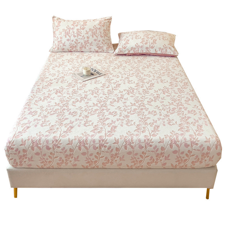 Cama de terciopelo de leche, una sola pieza de cubierta de cama de terciopelo grueso, cubierta de colchón de terciopelo de coral para una sola persona, cubierta protectora contra el polvo