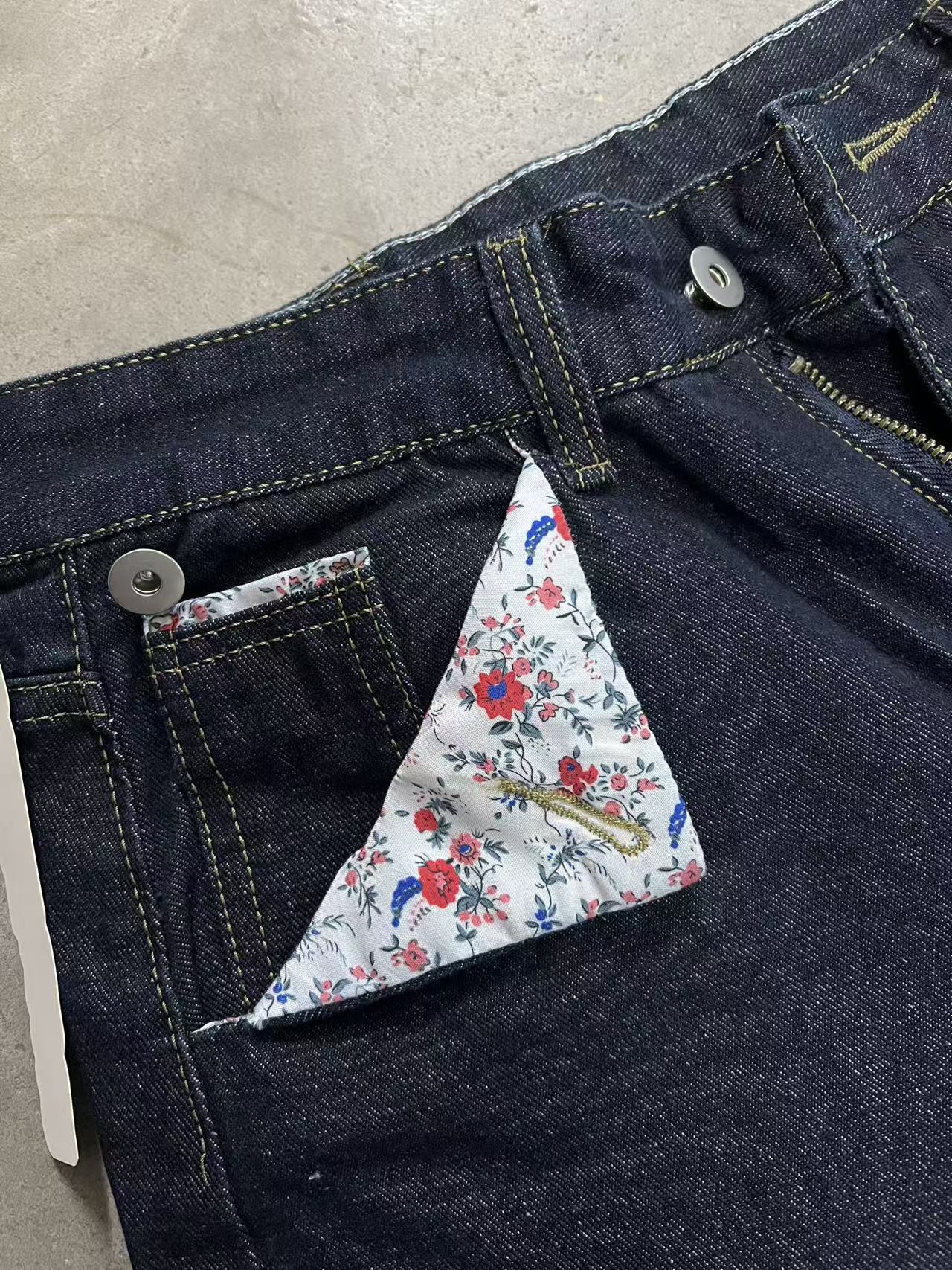 Herren Jeans Mit Blumenmuster Im Retro Style Weite Denim Hose_voghion.com