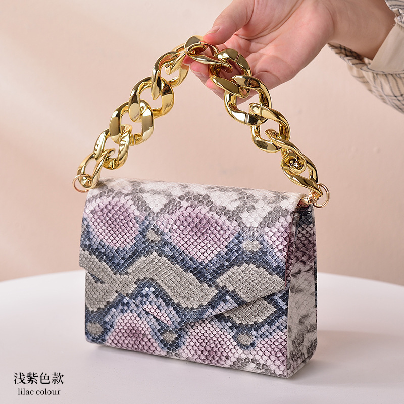 Creativa nicho de moda serpentina bolsa de estilo europeo y americano cadena patrón animal bolsa cruzada-frontera bolso de noche de las mujeres
