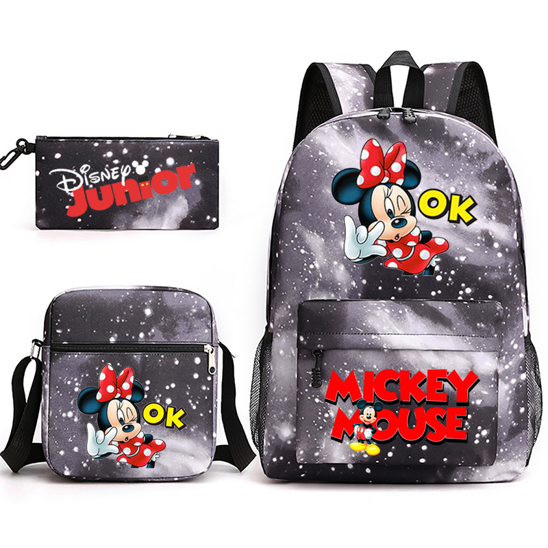 3-pieza portátil traje para niñas estudiantes universitarios niños mochila de lona Mickey/ratón 2022