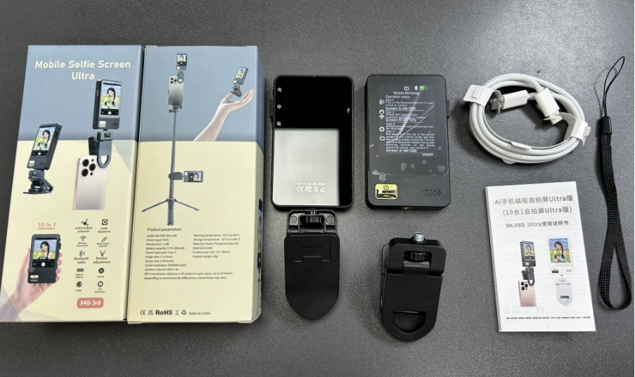 Touchscreen phone screen sharing device X40P, 4.0″ touch, 2300mAh, USB-C wireless projector