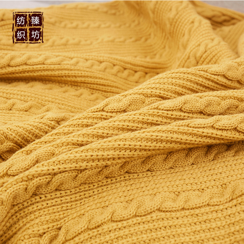 新品  厂家直销线毯针织盖毯沙发毯流苏毯
