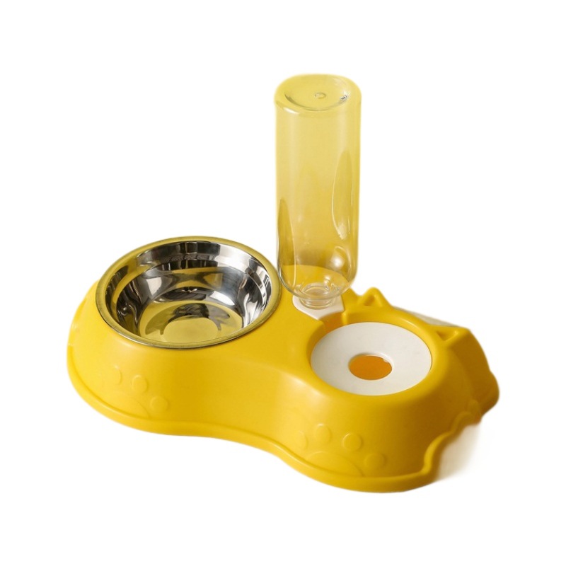 Transfronterizo nuevo tazón para mascotas tazón para perros tazón de plástico doble tazón para gatos tazón de bebida automático antidetonantes suministros de vajilla para mascotas