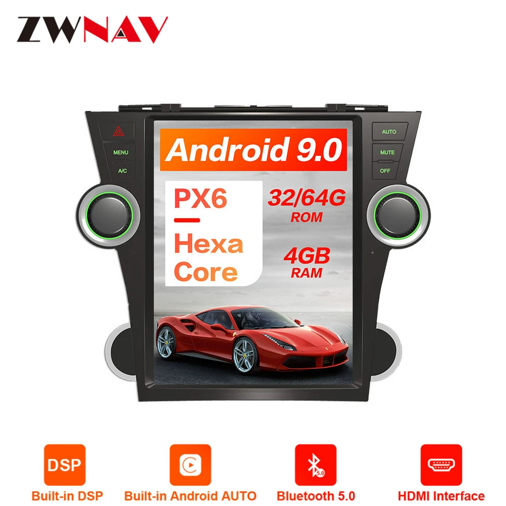 Совместимо с Toyota Highland TOYOTA HIGHLANDER 2009-2013 Центральная панель Eplica и навигация Android
