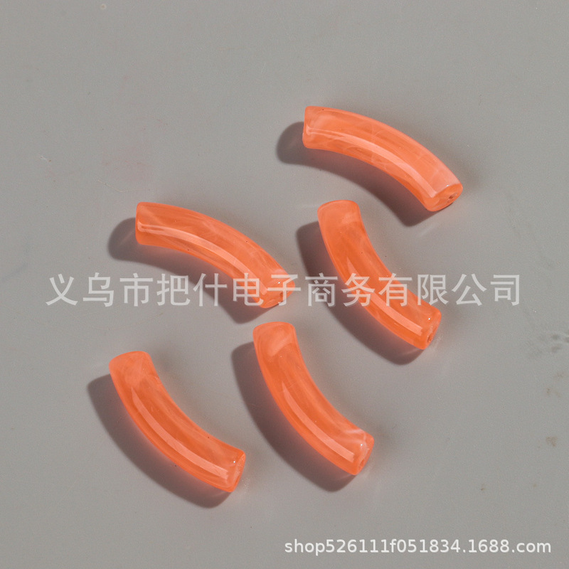 20颗/包弯管亚克力单色混色管珠DIY项链手饰项链发簪饰品配件批发|undefined