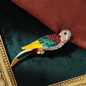 Cross-border European and American fashion personalized animal enamel brooch alloy rhinestone brooch three-dimensional pin badge accessory wholesale