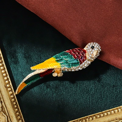 Cross-border European and American fashion personalized animal enamel brooch alloy rhinestone brooch three-dimensional pin badge accessory wholesale