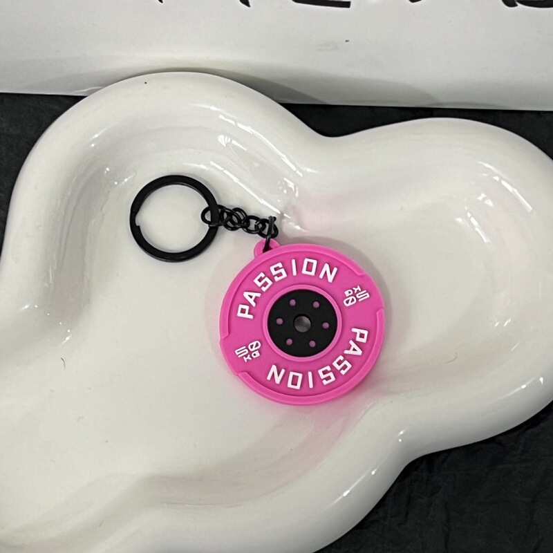 新款迷你健身器材创意钥匙扣礼品配饰环保软胶韩系背包挂件装饰品|undefined