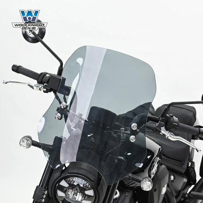 Wolf suitable for Benda black: Motorcycle front windshield - black-flag-500-brown-thick-5mm-height-45cm-pc-board-wear-resistant-and-not-broken