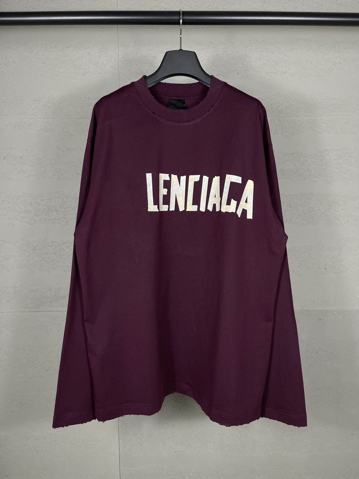 Paris High Edition 24ss Classic B Home Tape Printing Lavado y desgastado Camiseta de manga larga