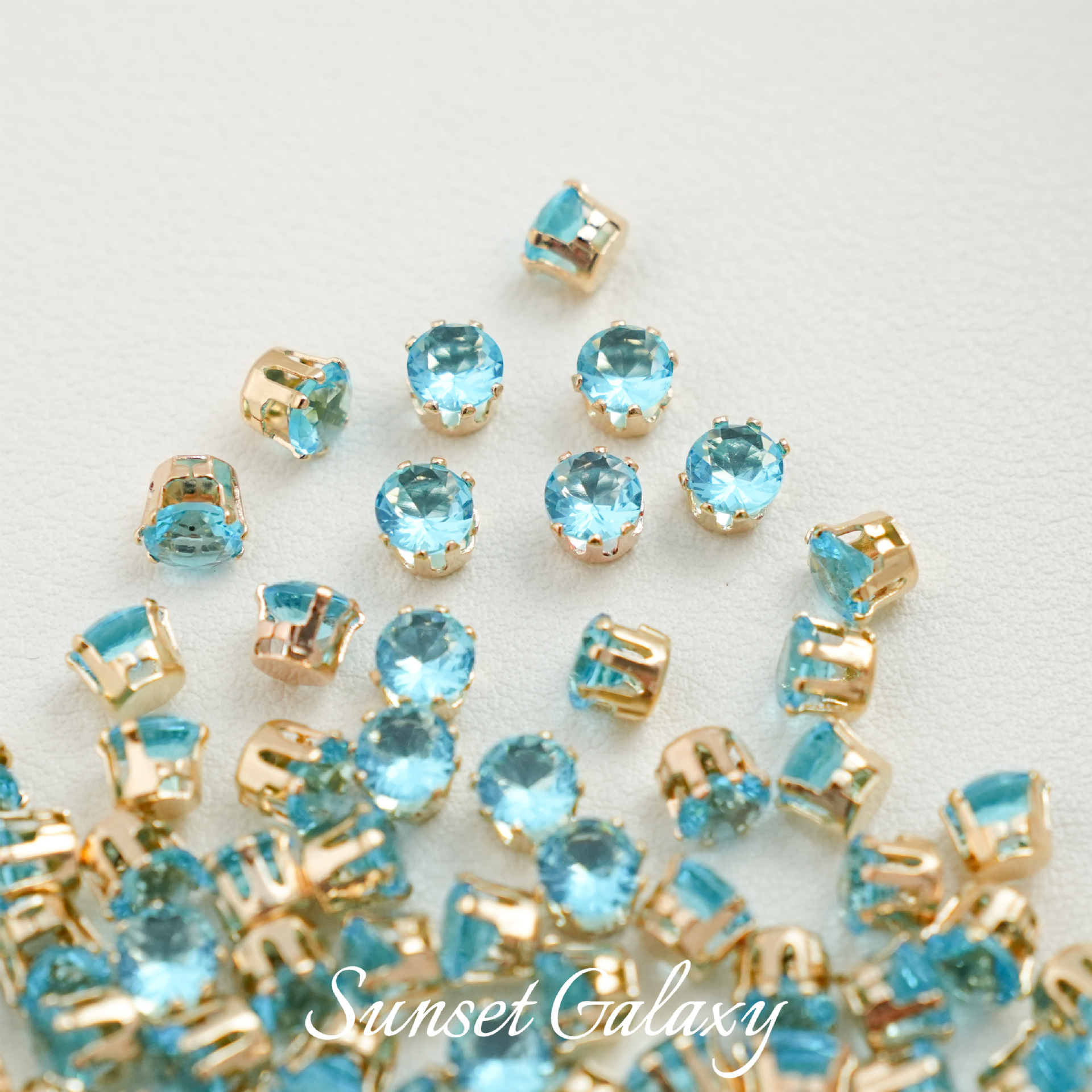 3/4/5mm18k crown claw drill gold plated zircon beads round beads handmade diy bracelet necklace accessories material