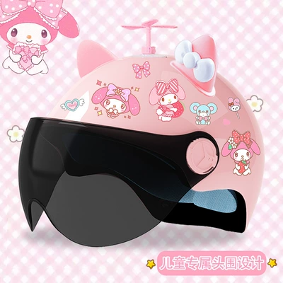 Motosiklet kaskı (dəbilqə) summer sun protection cute half - glitter-sunscreen-random-windmill-pink-and-white-butterfly-3c-certified-model-meimei-tz