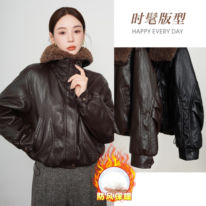 2025 Winter Haining New Genuine Leather down Jacket Women's Lamb Fur Collar Goatskin High-End Winter Full Leather Jacket 2025 Winter Haining New Genuine Leather down Jacket Women's Lamb Fur Collar Goatskin High-End Winter Full Leather Jacket