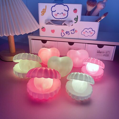 Creative shell night light bedside lamp wake-up Christmas decoration night market stall ornaments luminous children's toys gifts